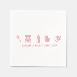 Serviette En Papier Pink Baby Shower Paper Napkin