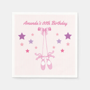Serviette En Papier Pink Ballerina thème fête d'anniversaire personnal