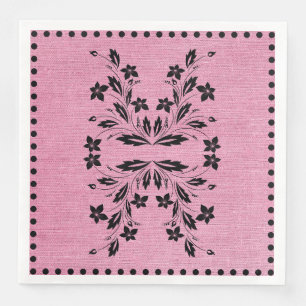 Serviette En Papier Pink & Black Standard Dinner Napkins