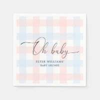 Pink Blue En vichy Oh Baby Paper Napkin