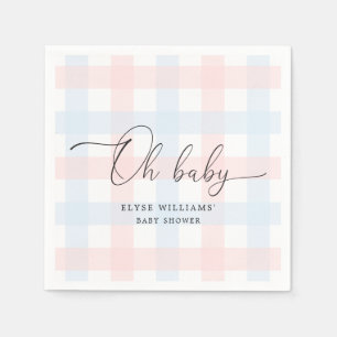 Serviette En Papier Pink Blue En vichy Oh Baby Paper Napkin