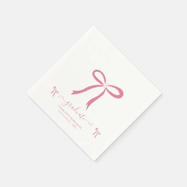 Serviette En Papier Pink Bow (Coin)