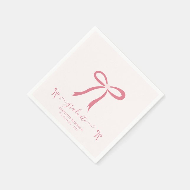 Serviette En Papier Pink Bow (Coin)