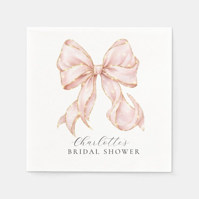 Serviette En Papier Pink Bow  (Devant)
