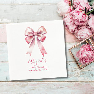 Serviette En Papier Pink Bow Coquette Girl Baby Douche