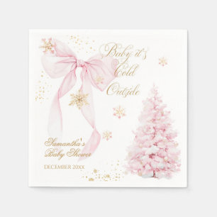 Serviette En Papier Pink Bow Froid Dehors Baby Girl Douche