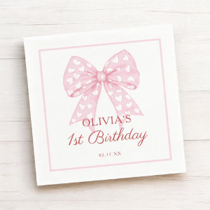 Serviette En Papier Pink Bow Soeur fête d'anniversaire