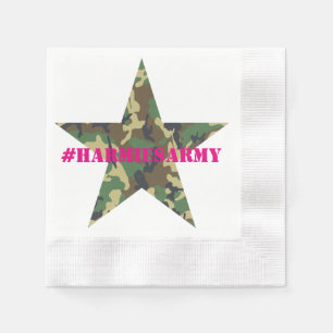 Serviette En Papier Pink Camouflage Bachelorette Party Hashtag Napkins