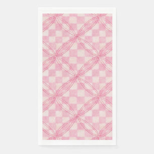 Serviette En Papier PINK CHECK QUILT Guest Serviettes Papier serviette