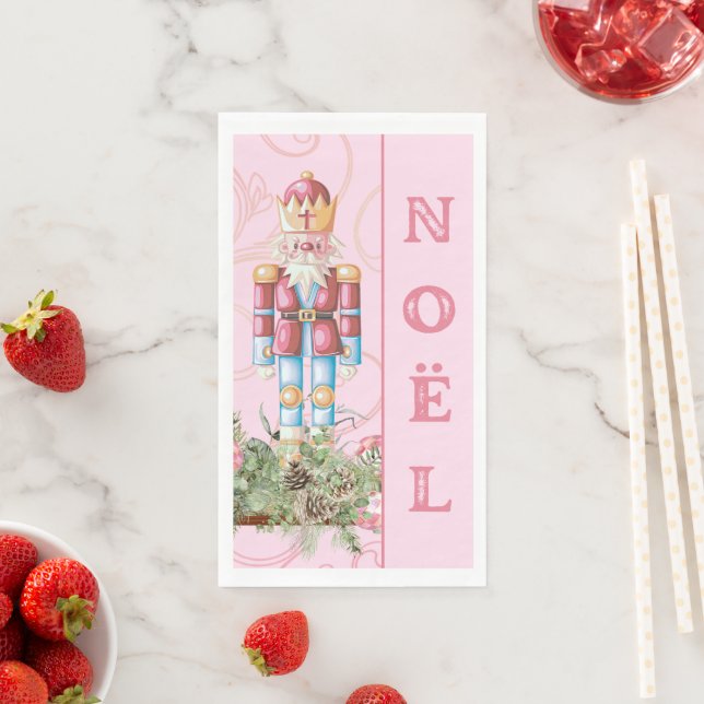 Serviette En Papier Pink Christmas Nutcracker Noel Papier serviette d' (En situation)