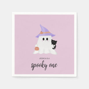 Serviette En Papier Pink Cute Ghost Halloween 1er anniversaire fête