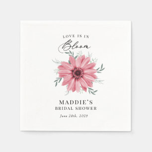 Serviette En Papier Pink Daisy "Love is in Bloom" Bridal Shower