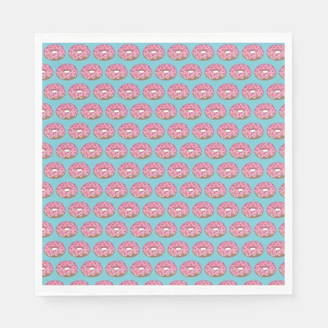 Serviette En Papier Pink Donut Doughnut Anniversaire Fête Petit déjeun (Devant)