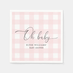 Serviette En Papier Pink En vichy Oh Baby Paper Napkin