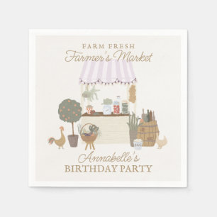 Serviette En Papier Pink Farmers Market Farm Fête d'anniversaire frais