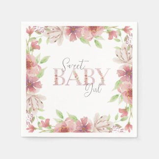 Serviette En Papier Pink Floral Sweet Baby Girl Papier Napkin