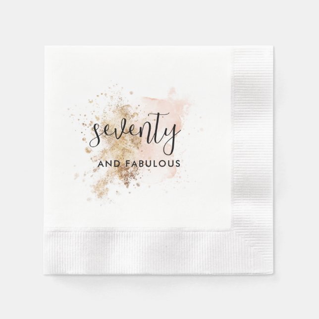 Serviette En Papier Pink & Gold 70 Et Fabuleuses Serviettes D'Annivers (Devant)