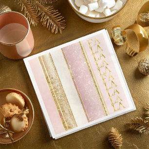 Serviette En Papier Pink Gold Fa Noël La La Motif#27 ID1009