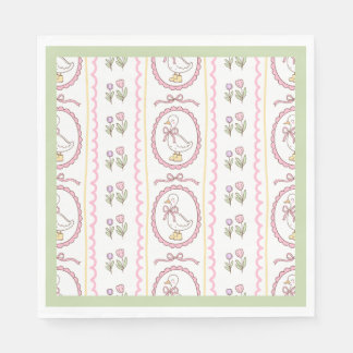 Serviette En Papier Pink Goose Baby Shower Standard Luncheon Napkin