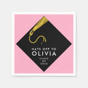 Serviette En Papier Pink Graduation Party Napkins