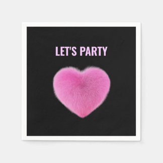 Serviette En Papier Pink Heart fait la fête