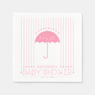 Serviette En Papier Pink Hearts Girl Baby shower papier de la partie N