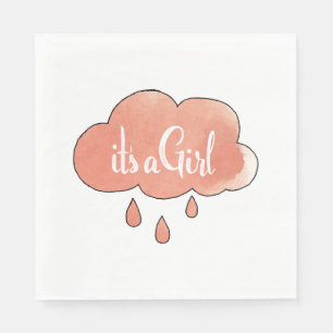 Serviette En Papier Pink It a Girl Calligraphy It’s a Girl Art Genre