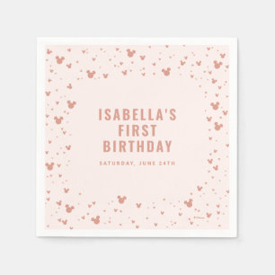 Serviette En Papier Pink Minnie Mouse Confetti Girl's premier annivers