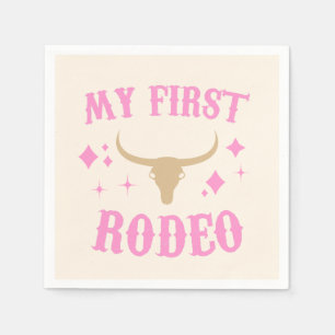 Serviette En Papier Pink My First Rodeo Cowgirl 1er Anniversaire