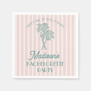 Serviette En Papier Pink Palm Spring Pastel Beach Bachelorte Party
