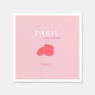 Serviette En Papier Pink Paris Travel Art Preppy Macarons