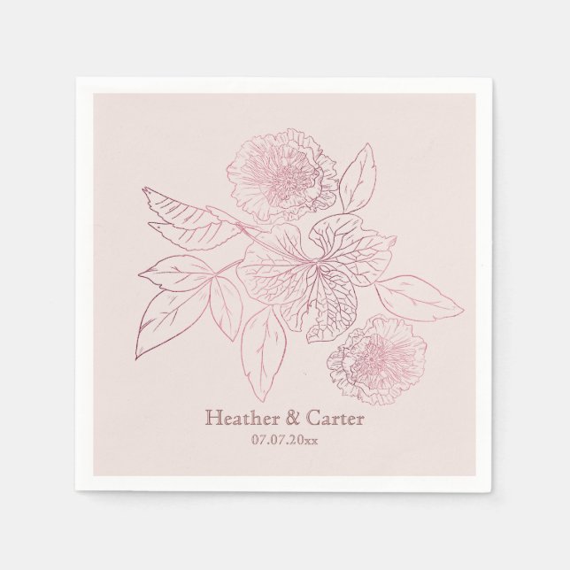 Serviette En Papier Pink Pearl Botanique (Devant)