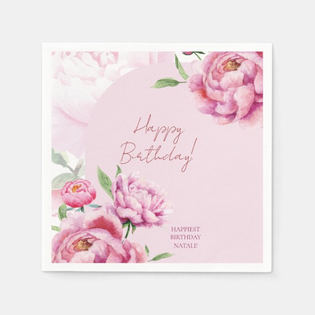 Serviette En Papier Pink Peony  (Devant)