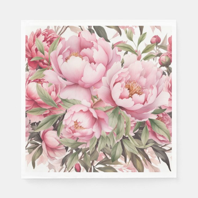 Serviette En Papier Pink Peony  (Devant)