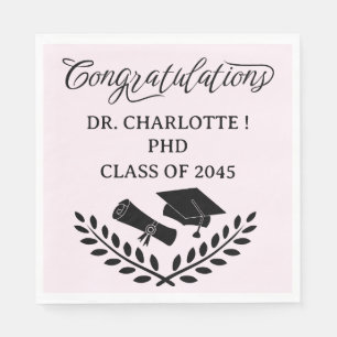 Serviette En Papier Pink PHD Graduation Party
