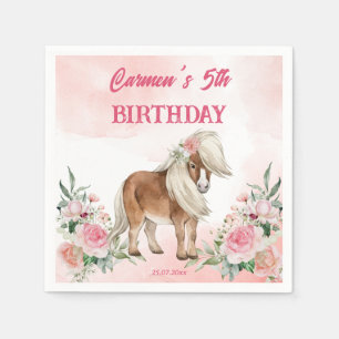 Serviette En Papier Pink poney anniversaire giddy up cowgirl party