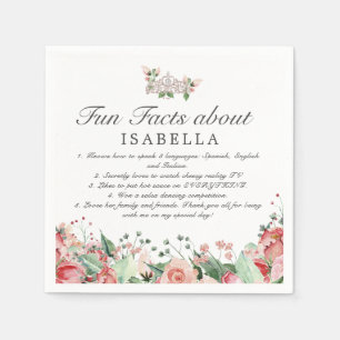 Serviette En Papier Pink Quinceañera Party Fun Fun Facts Napkins