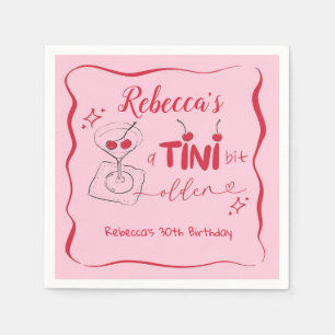 Serviette En Papier Pink Retro Cherry Tini Bit Papier Ancien Napkin