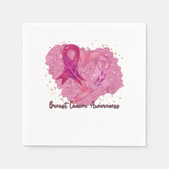 Serviette En Papier Pink Ribbon Sensibilisation au cancer du sein (Devant)