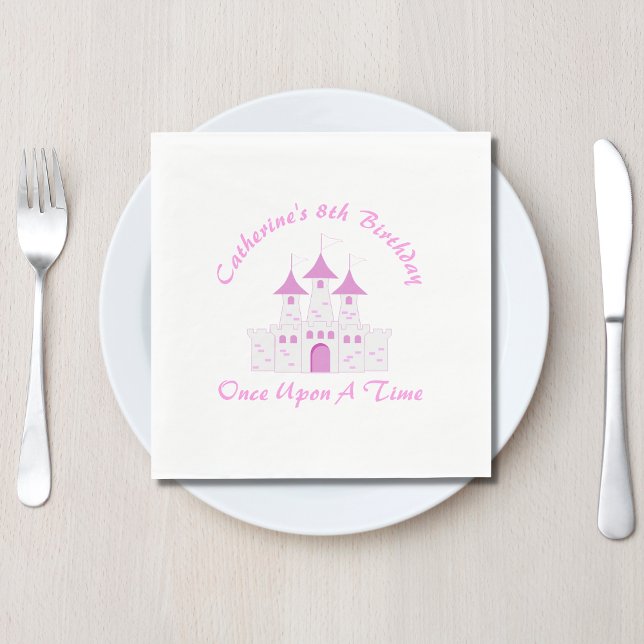 Serviette En Papier Pink Royal Princess Castle Girl Anniversaire (Créateur téléchargé)