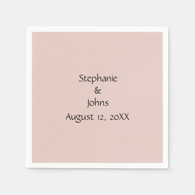 Serviette En Papier Pink Salt Mariage Plain Custom Couple Nom tendance (Devant)