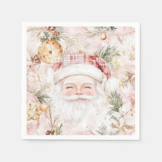 Serviette En Papier Pink Santa Christmas