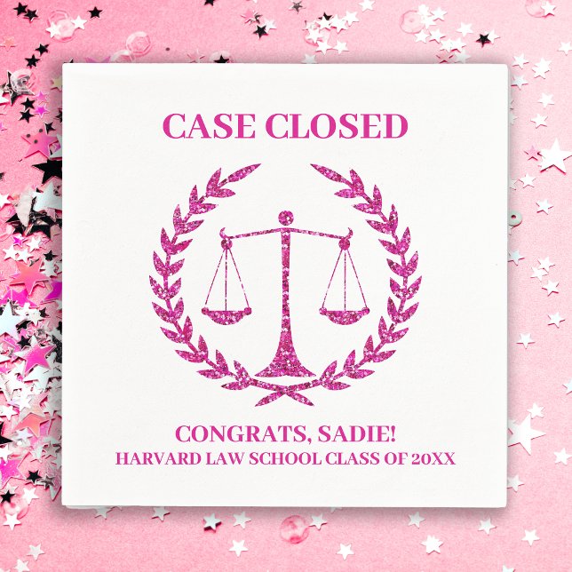 Serviette En Papier Pink Sparkle Aesthétique Law School Graduation Par (Créateur téléchargé)