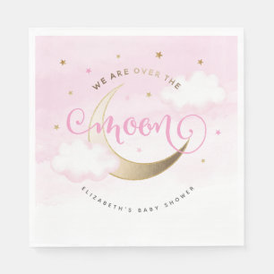 Serviette En Papier Pink sur la lune Papier serviettes