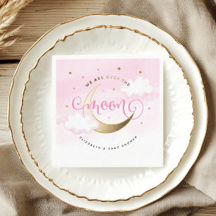 Serviette En Papier Pink sur la lune Papier serviettes