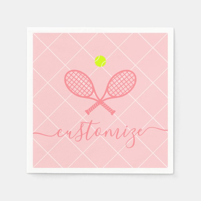 Serviette En Papier Pink Tennis Theme Party Cocktail Banquet (Devant)