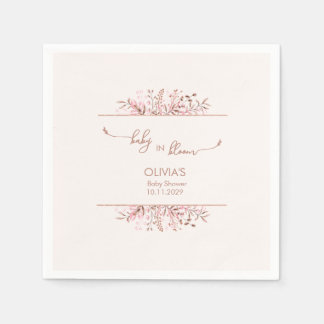 Serviette En Papier Pink Wildflower Baby in Bloom Baby Shower