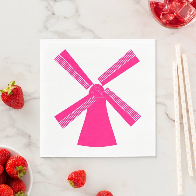Serviette En Papier Pink Windmill (Créateur téléchargé)