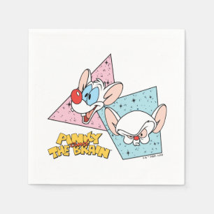 Serviette En Papier Pinky et le cerveau   Graphiques de caractères rét
