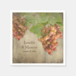 Serviette En Papier Pinot Grigio Vintage Winery Patiné Mariage en bois